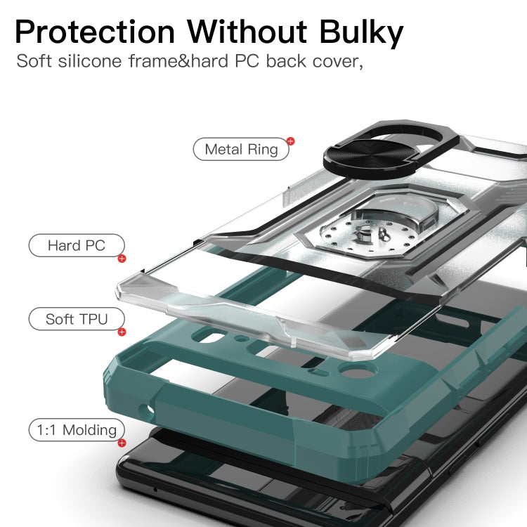 For Google Pixel 6 Pro PC + TPU Shockproof Protective Case with Metal Ring Holder