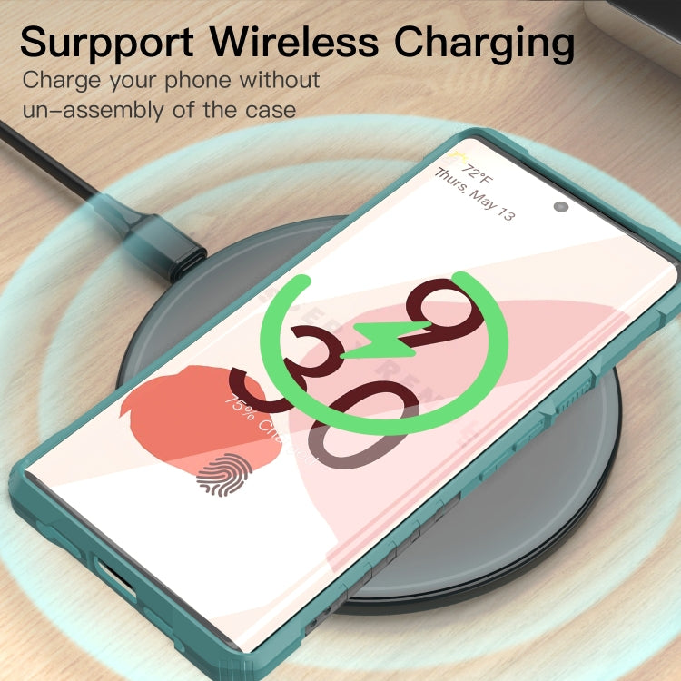 For Google Pixel 6 Pro PC + TPU Shockproof Protective Case with Metal Ring Holder