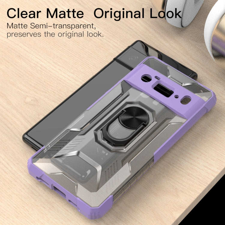 For Google Pixel 6 Pro PC + TPU Shockproof Protective Case with Metal Ring Holder