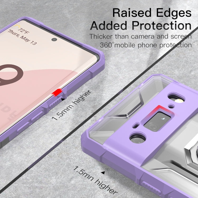 For Google Pixel 6 Pro PC + TPU Shockproof Protective Case with Metal Ring Holder