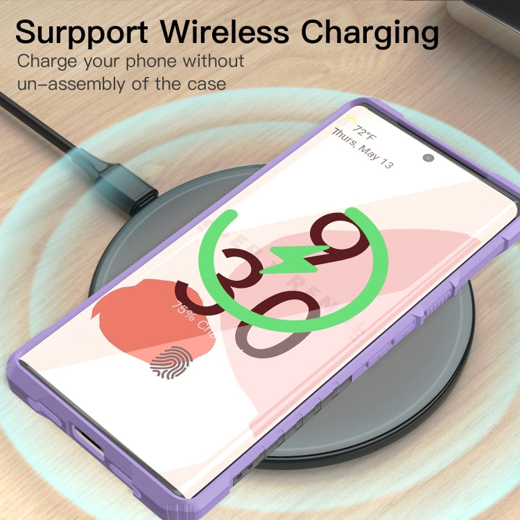 For Google Pixel 6 Pro PC + TPU Shockproof Protective Case with Metal Ring Holder