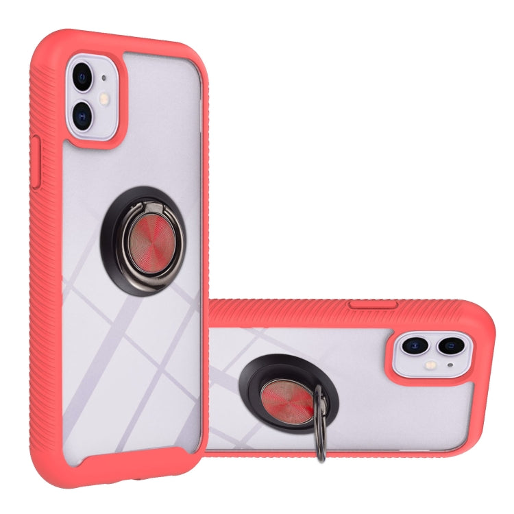 For iPhone 11 Starry Sky Solid Color Series Shockproof PC + TPU Protective Case with Ring Holder & Magnetic Function