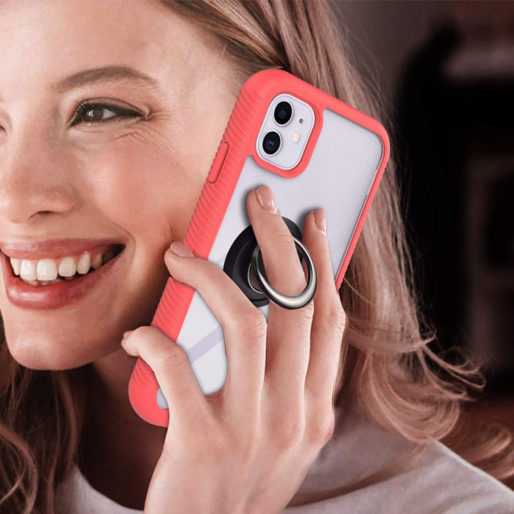 For iPhone 11 Starry Sky Solid Color Series Shockproof PC + TPU Protective Case with Ring Holder & Magnetic Function