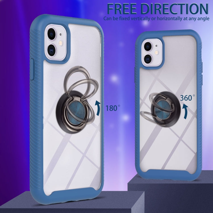 For iPhone 11 Starry Sky Solid Color Series Shockproof PC + TPU Protective Case with Ring Holder & Magnetic Function