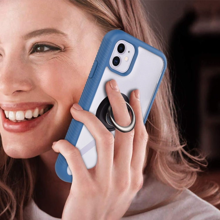 For iPhone 11 Starry Sky Solid Color Series Shockproof PC + TPU Protective Case with Ring Holder & Magnetic Function