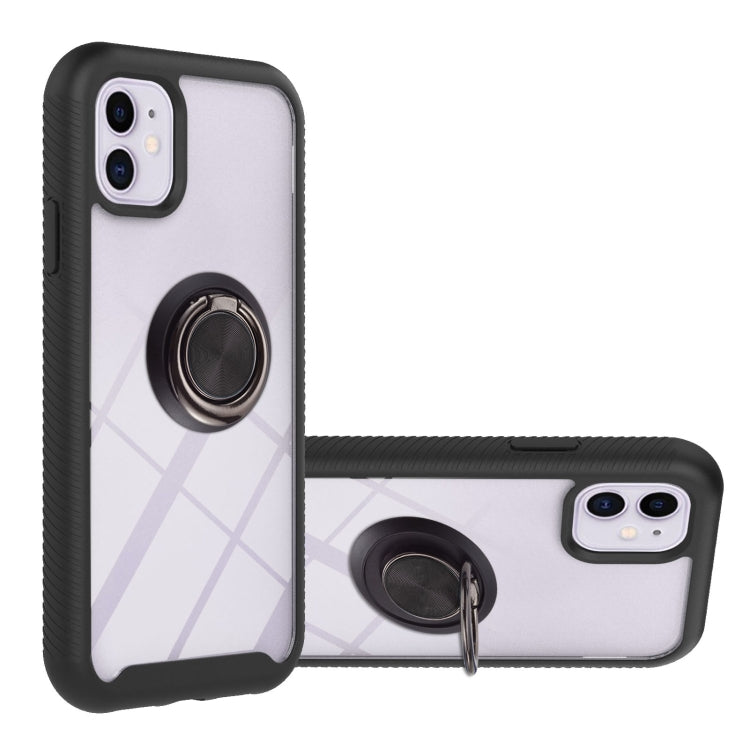 For iPhone 11 Starry Sky Solid Color Series Shockproof PC + TPU Protective Case with Ring Holder & Magnetic Function