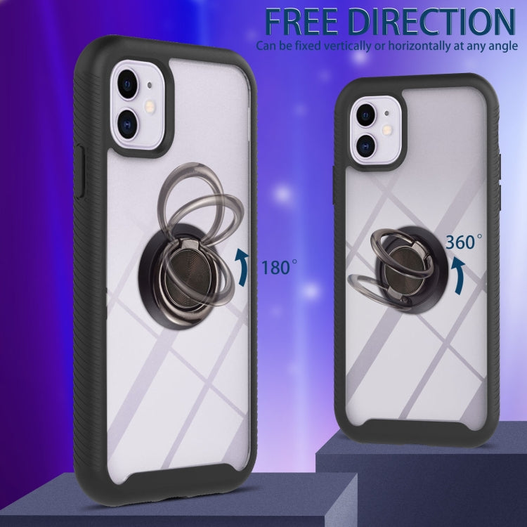 For iPhone 11 Starry Sky Solid Color Series Shockproof PC + TPU Protective Case with Ring Holder & Magnetic Function