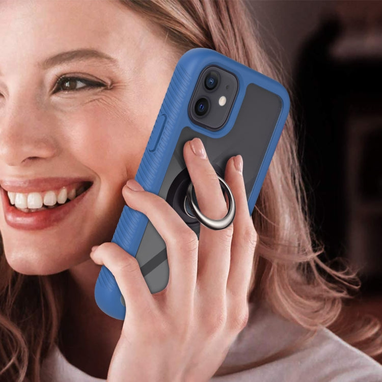 For iPhone 12 mini Starry Sky Solid Color Series Shockproof PC + TPU Protective Case with Ring Holder & Magnetic Function