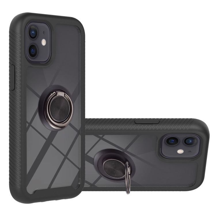 For iPhone 12 mini Starry Sky Solid Color Series Shockproof PC + TPU Protective Case with Ring Holder & Magnetic Function