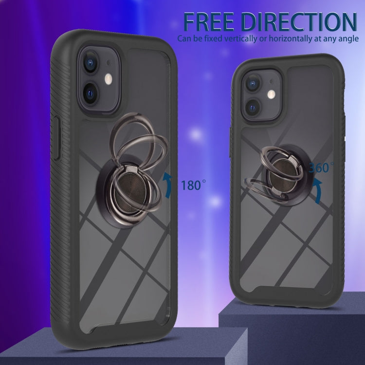For iPhone 12 mini Starry Sky Solid Color Series Shockproof PC + TPU Protective Case with Ring Holder & Magnetic Function