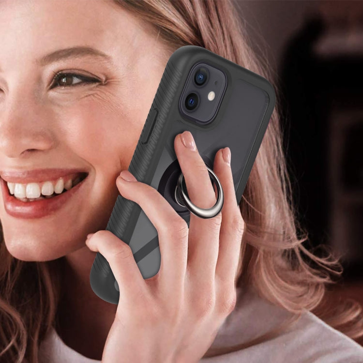 For iPhone 12 mini Starry Sky Solid Color Series Shockproof PC + TPU Protective Case with Ring Holder & Magnetic Function