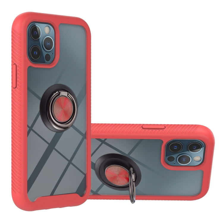 For iPhone 12 / 12 Pro Starry Sky Solid Color Series Shockproof PC + TPU Protective Case with Ring Holder & Magnetic Function