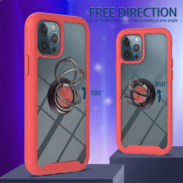 For iPhone 12 / 12 Pro Starry Sky Solid Color Series Shockproof PC + TPU Protective Case with Ring Holder & Magnetic Function