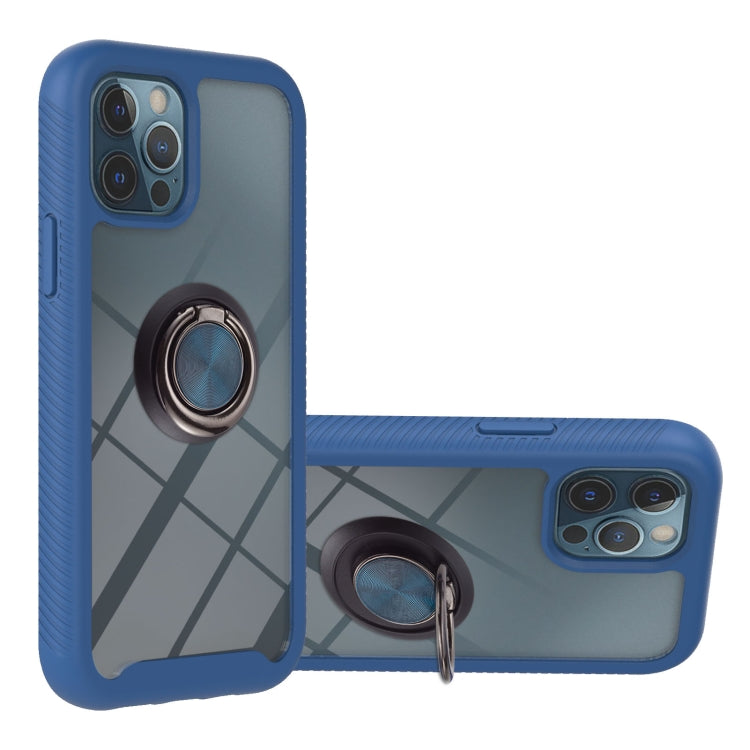 For iPhone 12 / 12 Pro Starry Sky Solid Color Series Shockproof PC + TPU Protective Case with Ring Holder & Magnetic Function