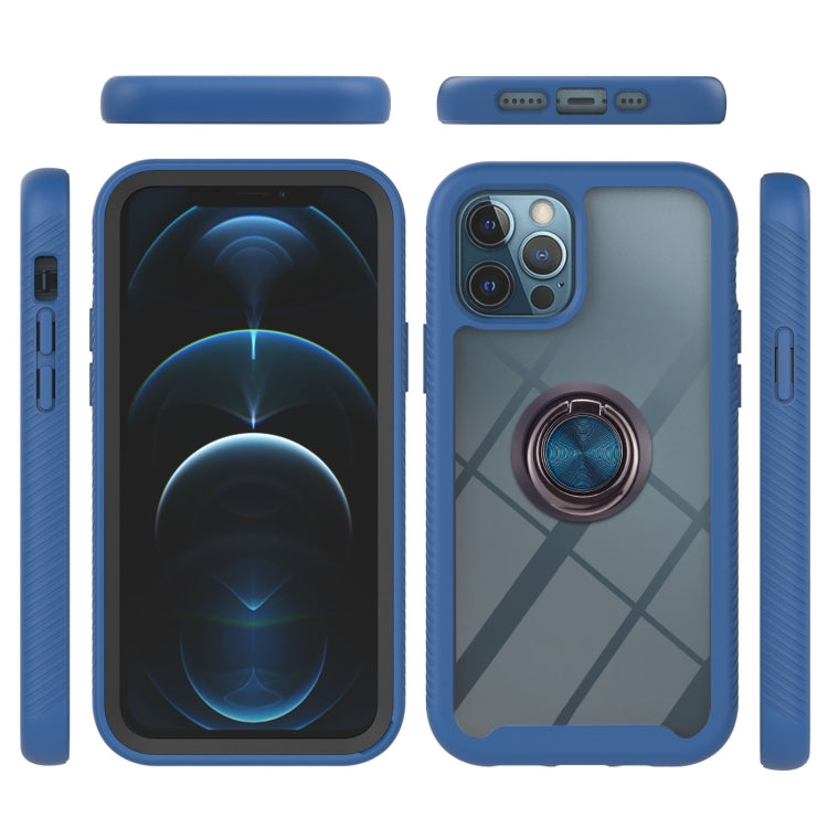 For iPhone 12 / 12 Pro Starry Sky Solid Color Series Shockproof PC + TPU Protective Case with Ring Holder & Magnetic Function