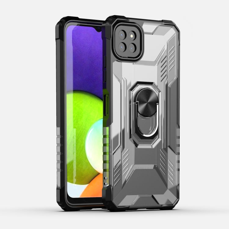 For Samsung Galaxy A22 5G PC + TPU Shockproof Protective Case with Metal Ring Holder