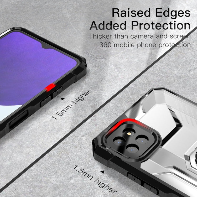 For Samsung Galaxy A22 5G PC + TPU Shockproof Protective Case with Metal Ring Holder
