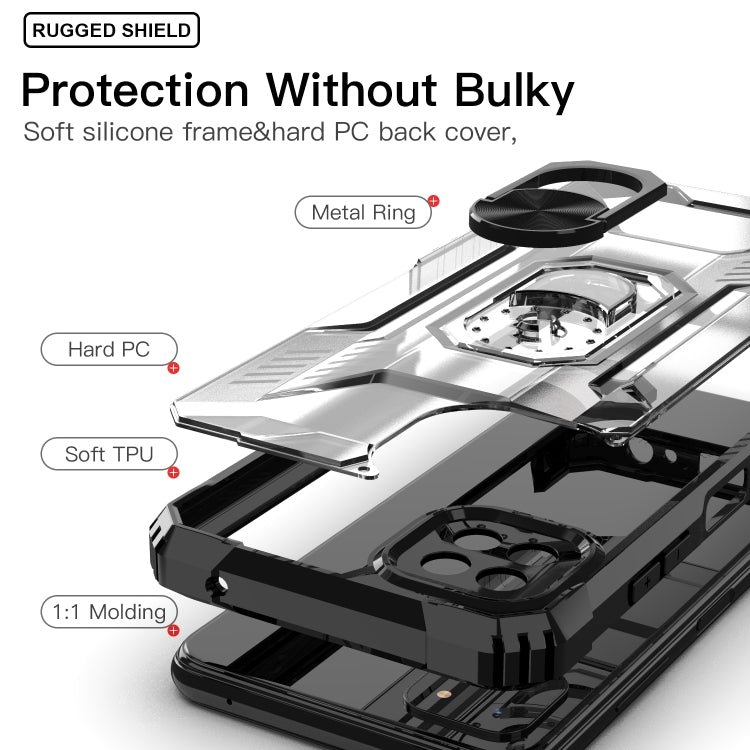 For Samsung Galaxy A22 5G PC + TPU Shockproof Protective Case with Metal Ring Holder