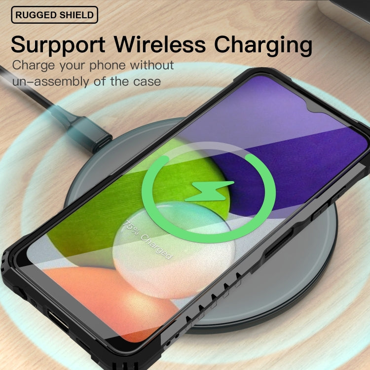 For Samsung Galaxy A22 5G PC + TPU Shockproof Protective Case with Metal Ring Holder