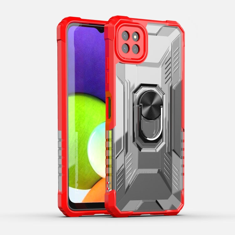 For Samsung Galaxy A22 5G PC + TPU Shockproof Protective Case with Metal Ring Holder