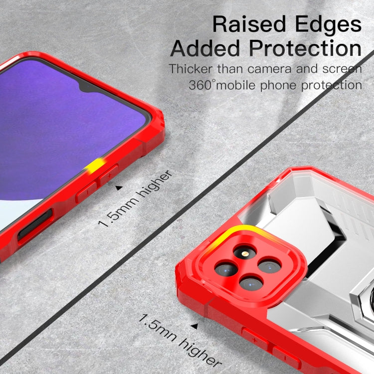 For Samsung Galaxy A22 5G PC + TPU Shockproof Protective Case with Metal Ring Holder