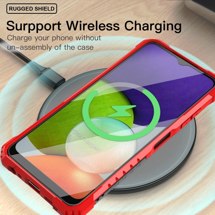 For Samsung Galaxy A22 5G PC + TPU Shockproof Protective Case with Metal Ring Holder