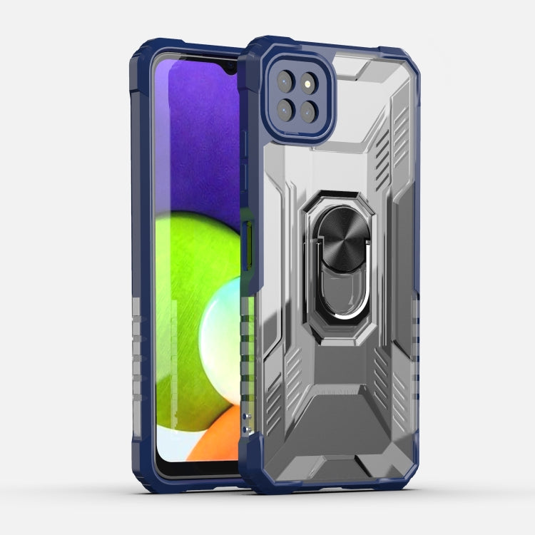 For Samsung Galaxy A22 5G PC + TPU Shockproof Protective Case with Metal Ring Holder