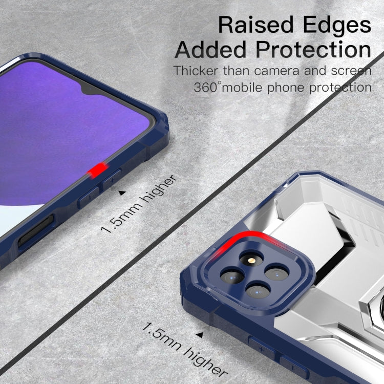 For Samsung Galaxy A22 5G PC + TPU Shockproof Protective Case with Metal Ring Holder