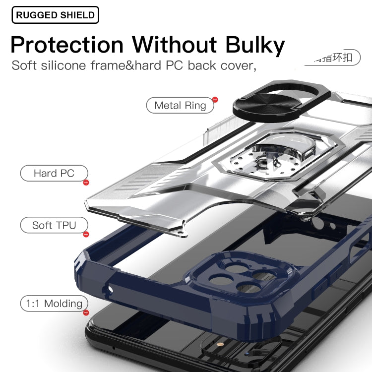 For Samsung Galaxy A22 5G PC + TPU Shockproof Protective Case with Metal Ring Holder