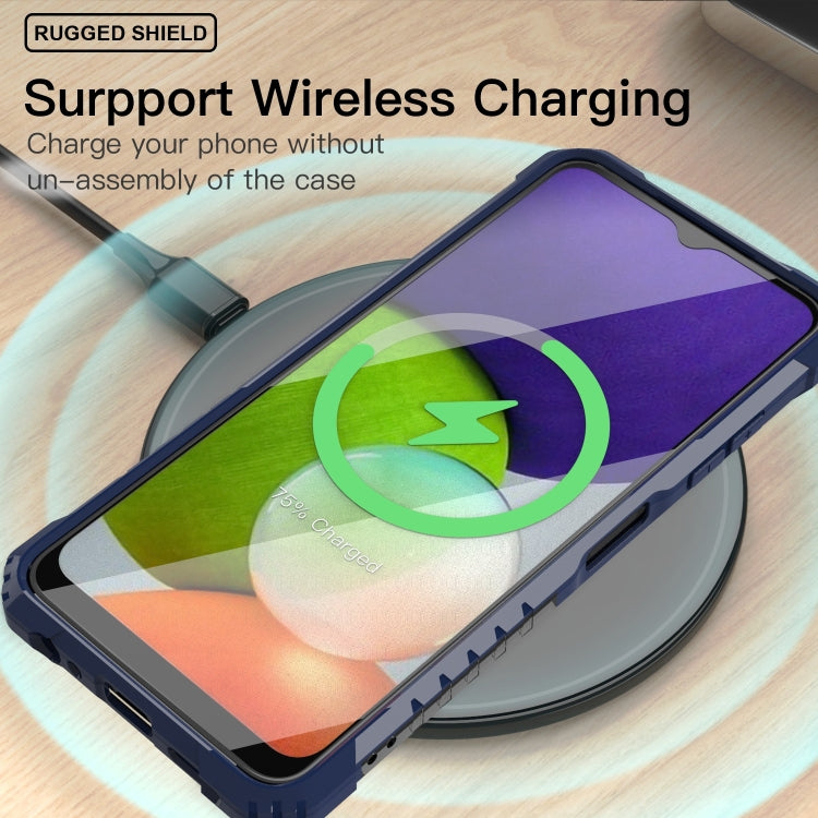 For Samsung Galaxy A22 5G PC + TPU Shockproof Protective Case with Metal Ring Holder