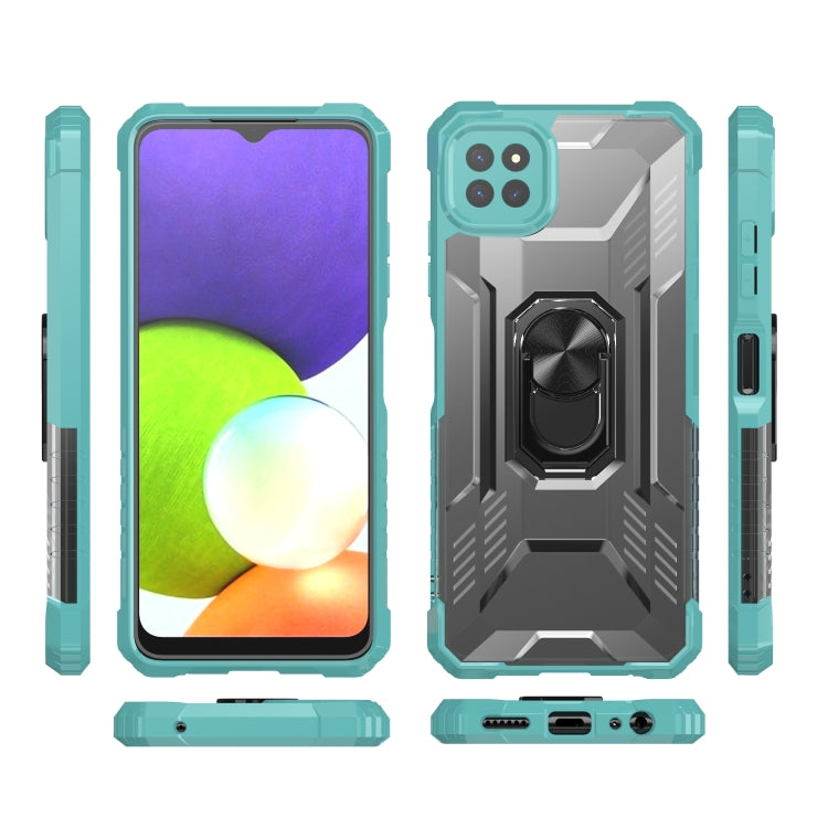 For Samsung Galaxy A22 5G PC + TPU Shockproof Protective Case with Metal Ring Holder