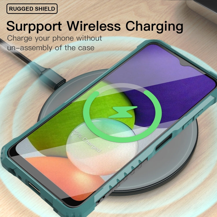 For Samsung Galaxy A22 5G PC + TPU Shockproof Protective Case with Metal Ring Holder