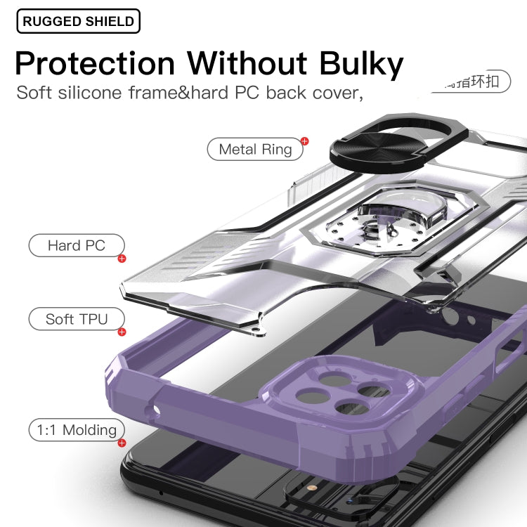 For Samsung Galaxy A22 5G PC + TPU Shockproof Protective Case with Metal Ring Holder
