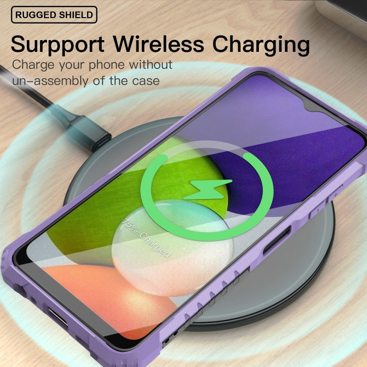 For Samsung Galaxy A22 5G PC + TPU Shockproof Protective Case with Metal Ring Holder
