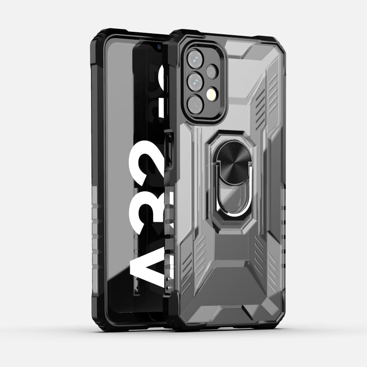For Samsung Galaxy A32 5G PC + TPU Shockproof Protective Case with Metal Ring Holder