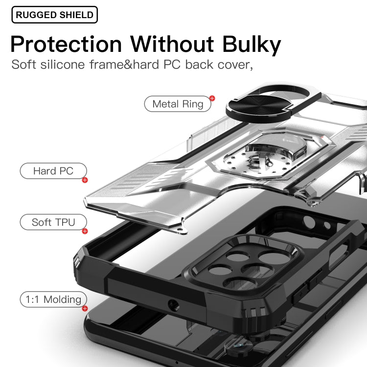 For Samsung Galaxy A32 5G PC + TPU Shockproof Protective Case with Metal Ring Holder