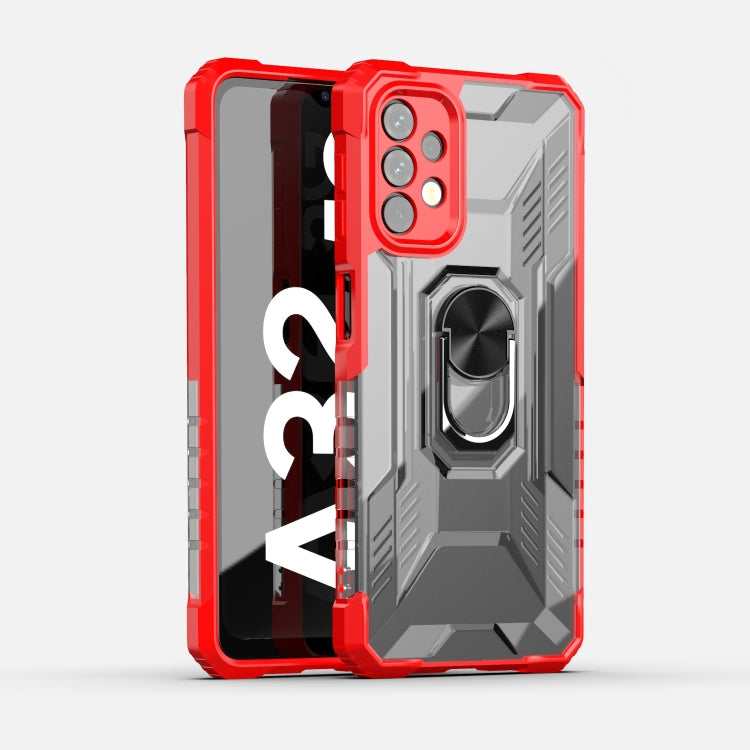 For Samsung Galaxy A32 5G PC + TPU Shockproof Protective Case with Metal Ring Holder