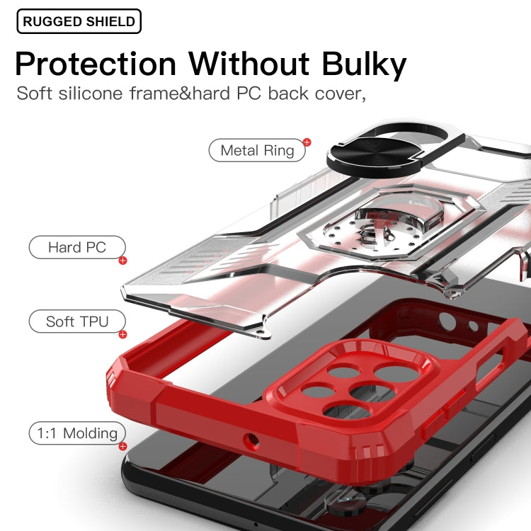 For Samsung Galaxy A32 5G PC + TPU Shockproof Protective Case with Metal Ring Holder