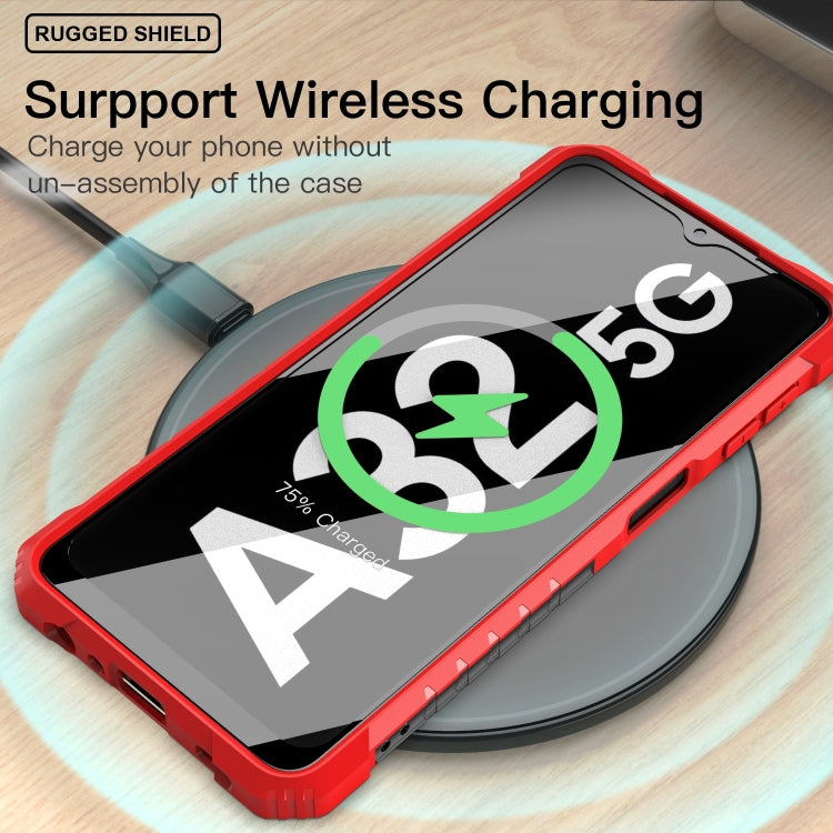 For Samsung Galaxy A32 5G PC + TPU Shockproof Protective Case with Metal Ring Holder
