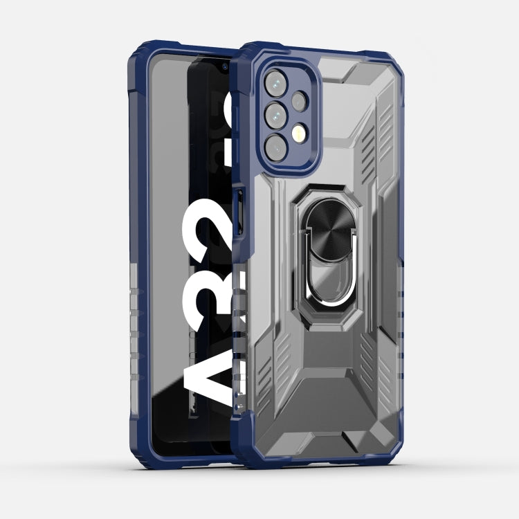For Samsung Galaxy A32 5G PC + TPU Shockproof Protective Case with Metal Ring Holder