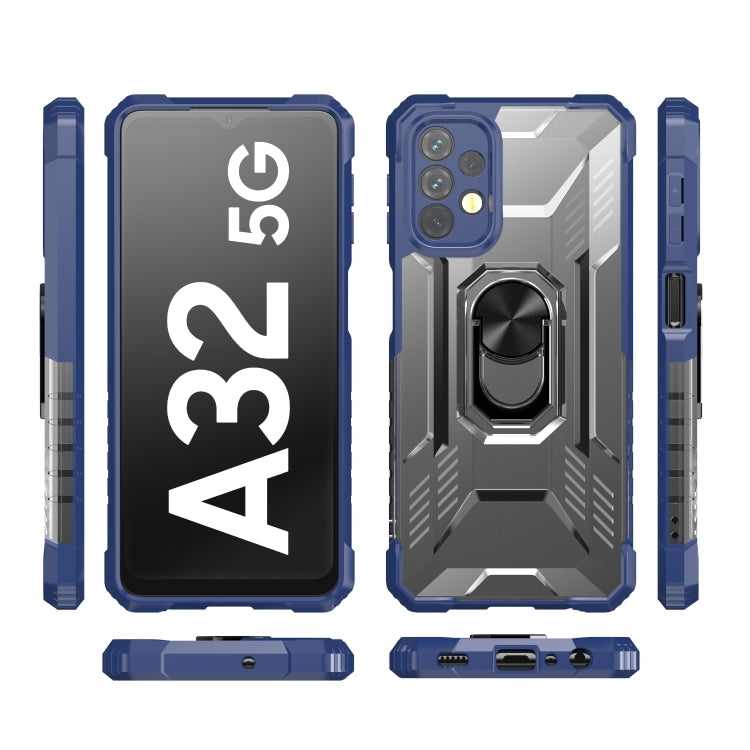 For Samsung Galaxy A32 5G PC + TPU Shockproof Protective Case with Metal Ring Holder