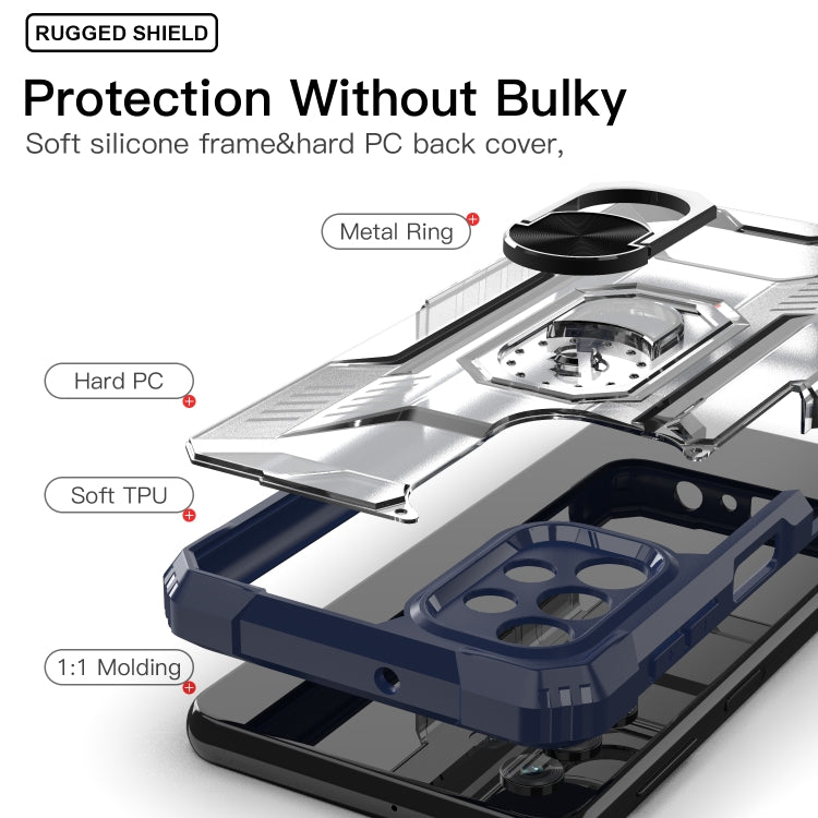 For Samsung Galaxy A32 5G PC + TPU Shockproof Protective Case with Metal Ring Holder