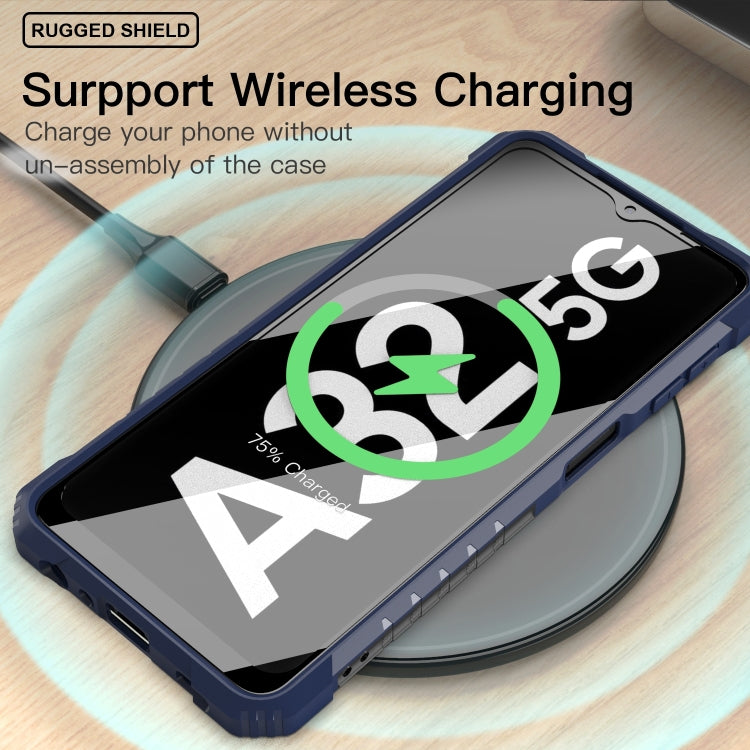 For Samsung Galaxy A32 5G PC + TPU Shockproof Protective Case with Metal Ring Holder