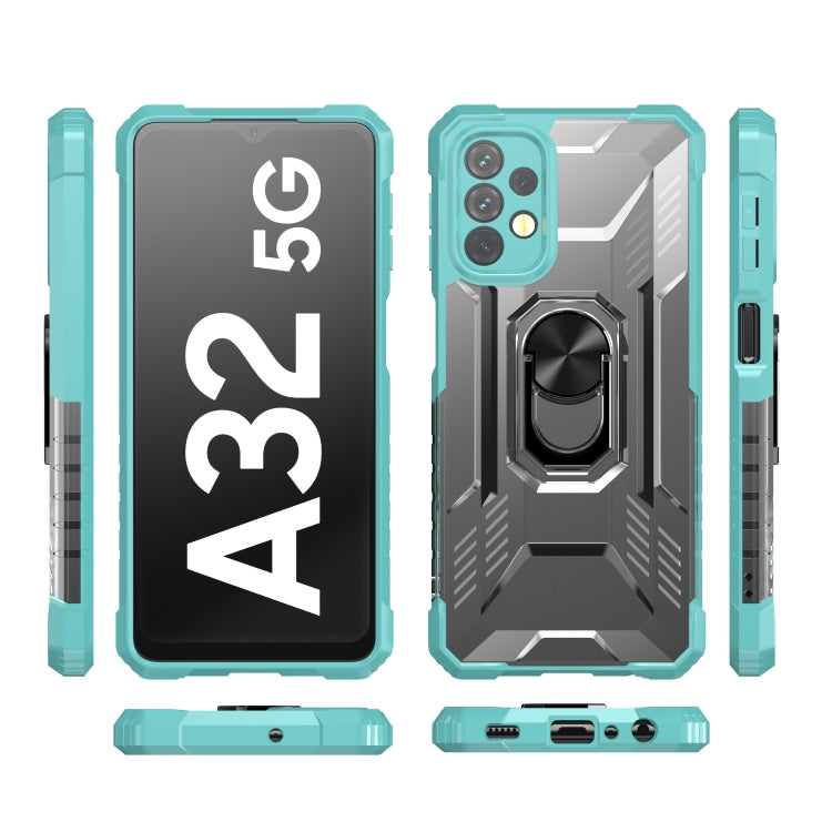 For Samsung Galaxy A32 5G PC + TPU Shockproof Protective Case with Metal Ring Holder