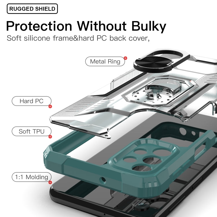 For Samsung Galaxy A32 5G PC + TPU Shockproof Protective Case with Metal Ring Holder