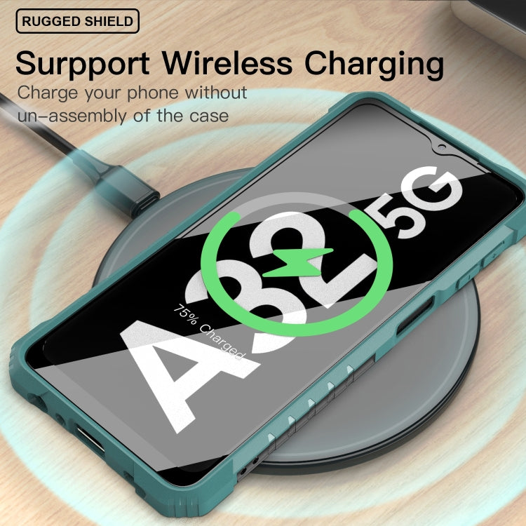 For Samsung Galaxy A32 5G PC + TPU Shockproof Protective Case with Metal Ring Holder