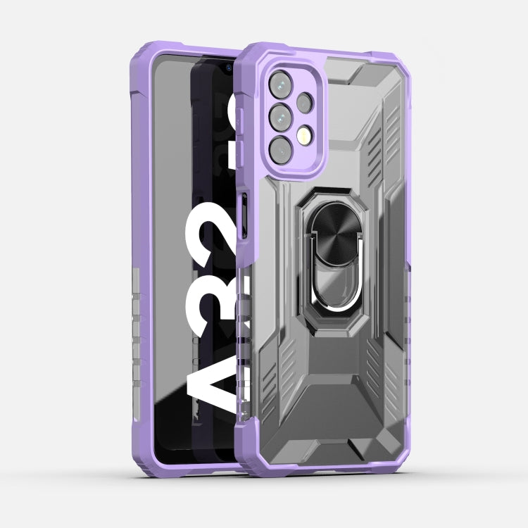 For Samsung Galaxy A32 5G PC + TPU Shockproof Protective Case with Metal Ring Holder