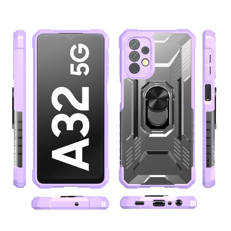 For Samsung Galaxy A32 5G PC + TPU Shockproof Protective Case with Metal Ring Holder
