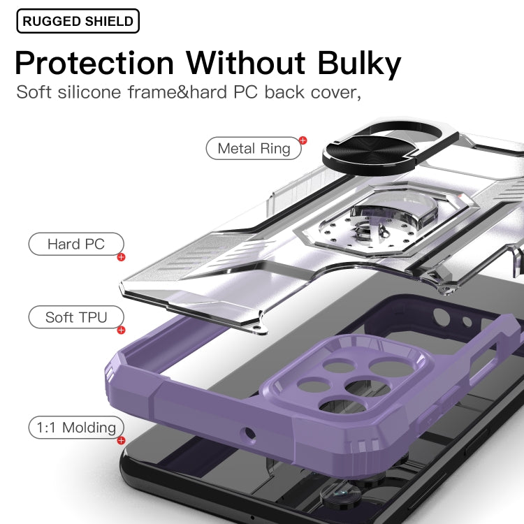 For Samsung Galaxy A32 5G PC + TPU Shockproof Protective Case with Metal Ring Holder