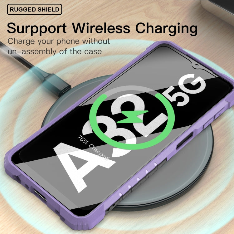For Samsung Galaxy A32 5G PC + TPU Shockproof Protective Case with Metal Ring Holder